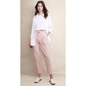 Banana Republic Linen Herringbone Pleated Pant